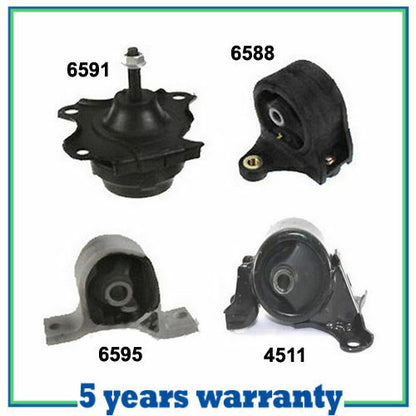 M163 Engine Motor & Trans Mount For 01-05 Honda Civic 1.7L Set 4 PCS w/Auto