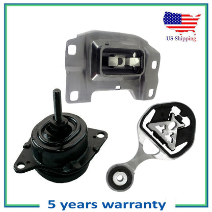 Engine, Trans & Torque Strut Mount 16-19 For Ford Explorer 2.3L FWD Set 3PCS