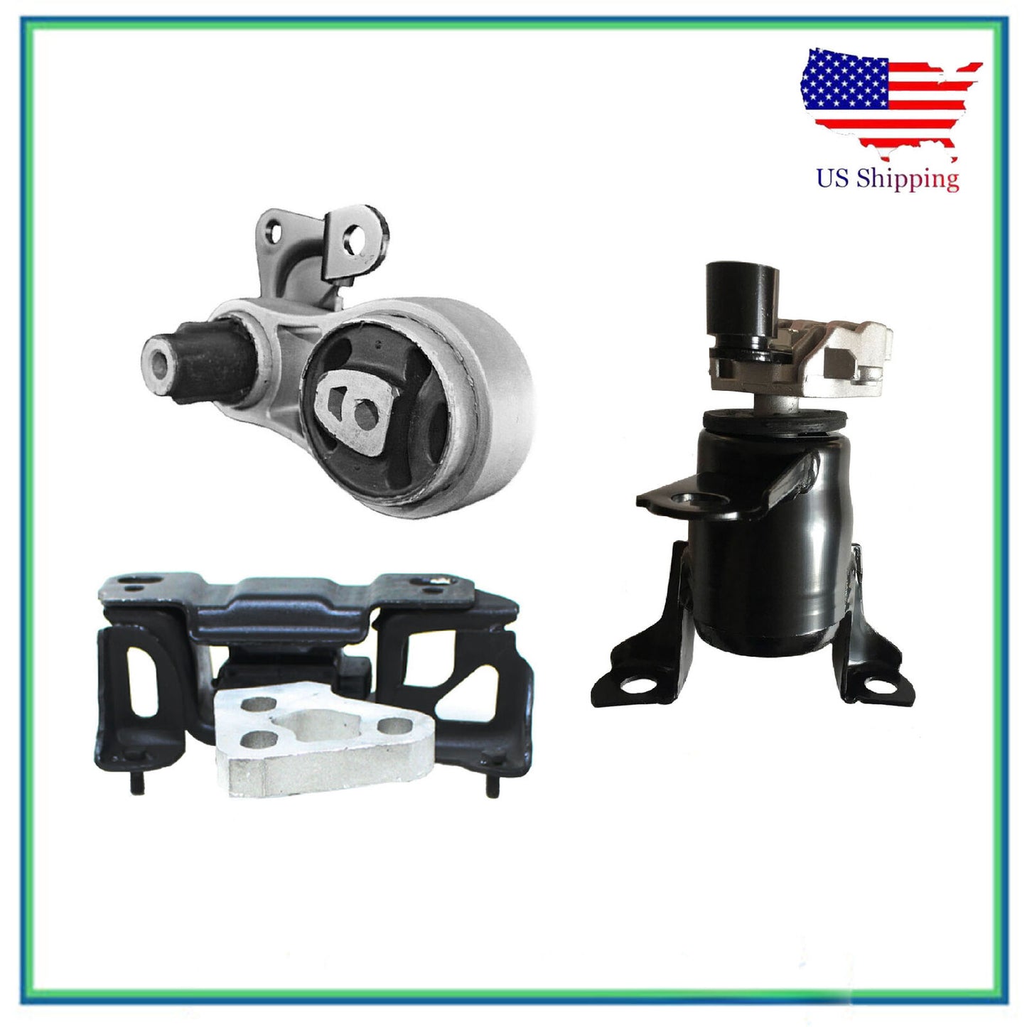Set Engine Motor & MT Manual Trans Mount For 2014-2019 Ford Fiesta 1.6L L4 Turbo