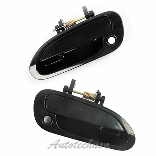 Front Left +Right Outside Door Handle Smooth Black DS467 For 98-02 Honda Accord