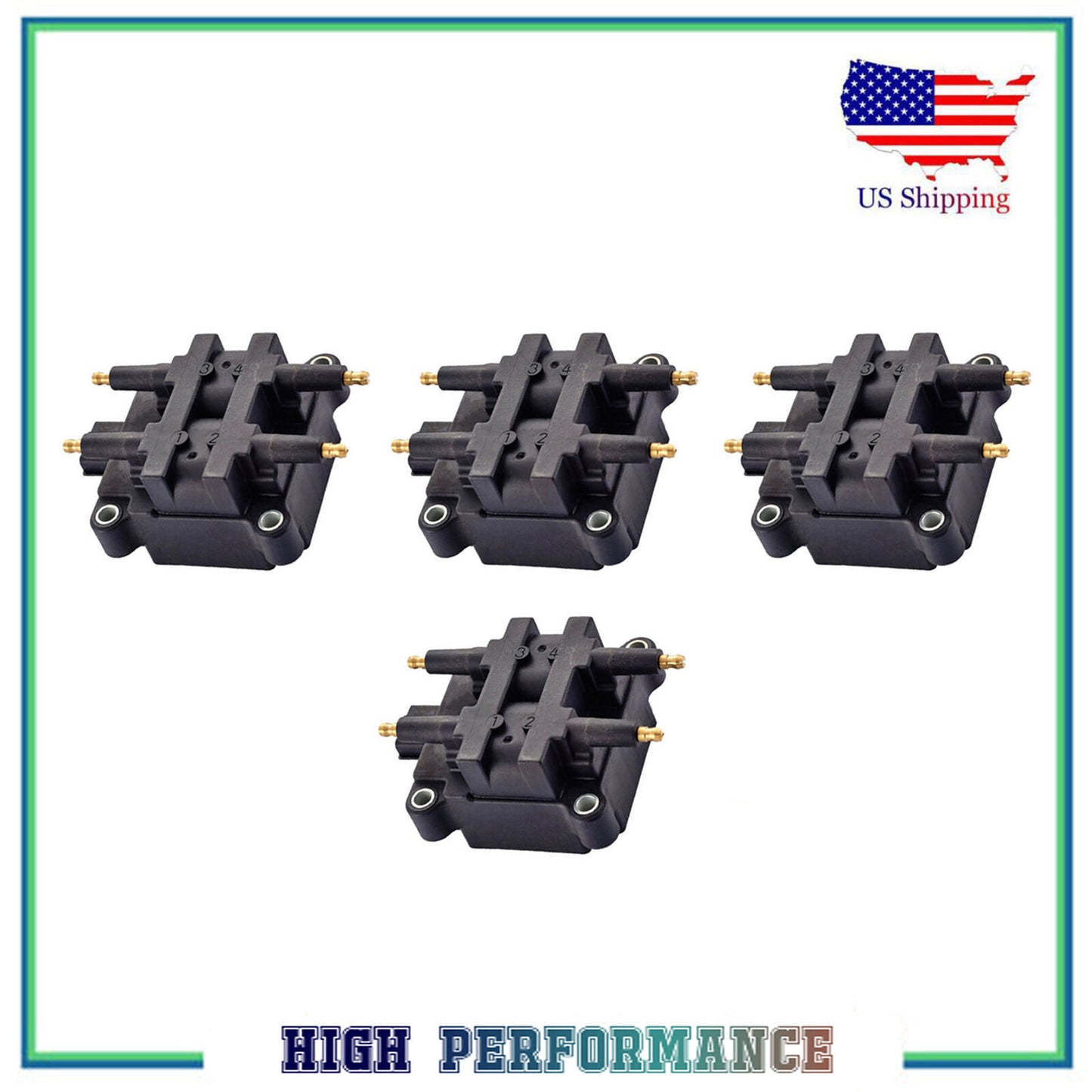 4 PCS Ignition Coil For UF159 Subaru Legacy Impreza Forester Outback 2.2L 2.5L
