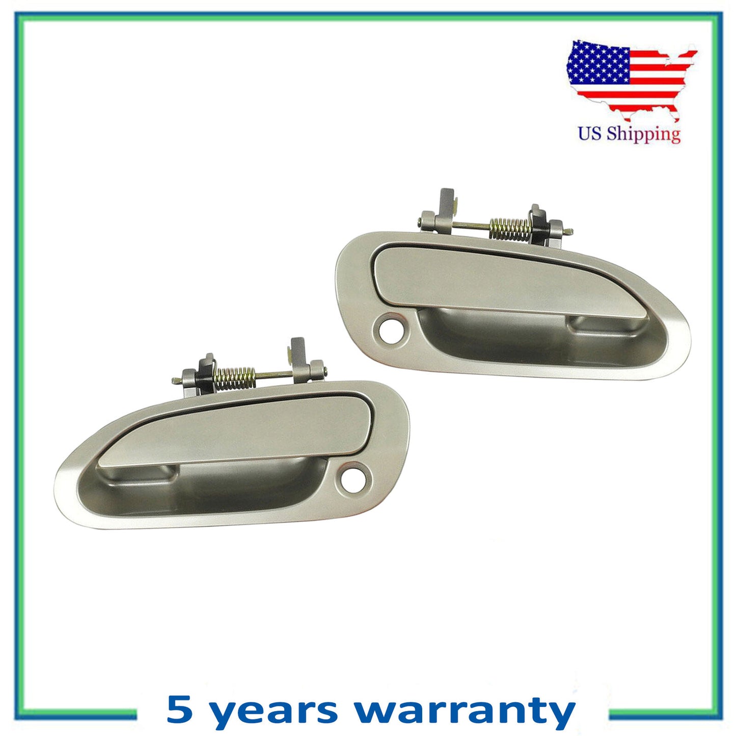 Front Pair Outside Door Handle For 98 Honda Accord YR508M Heather Mist Metallic