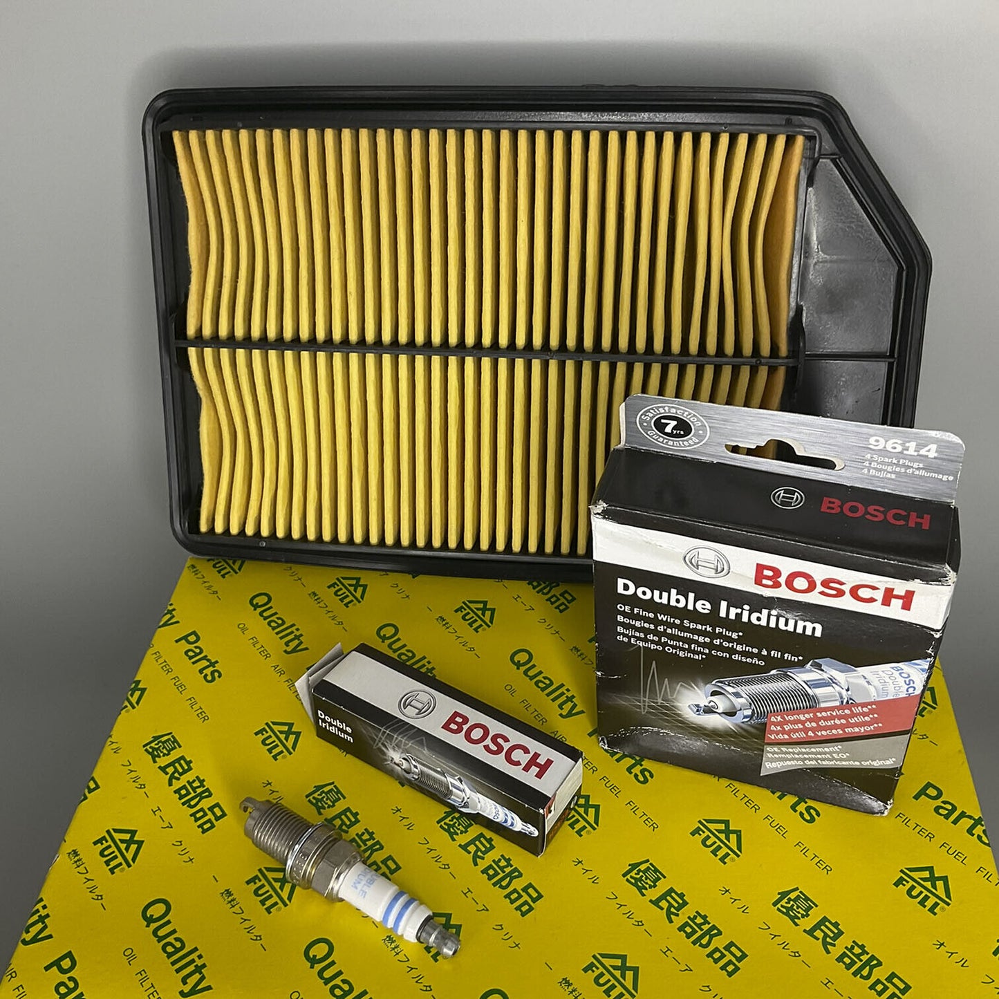 OE AIR FILTER 1PC & Iridium SPARK PLUG 4PCS For 2007-2009 Honda CR-V L4 2.4L