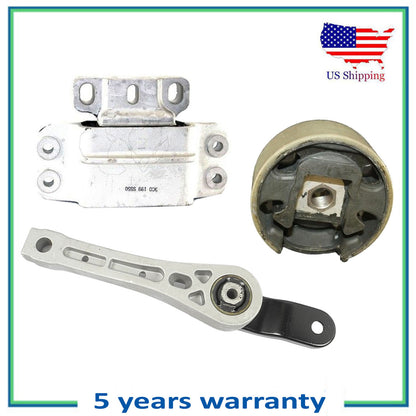 3PCS Motor & Trans Montaje Para 2010-2014 Volkswagen Golf 2.5L 6969 6962 6959