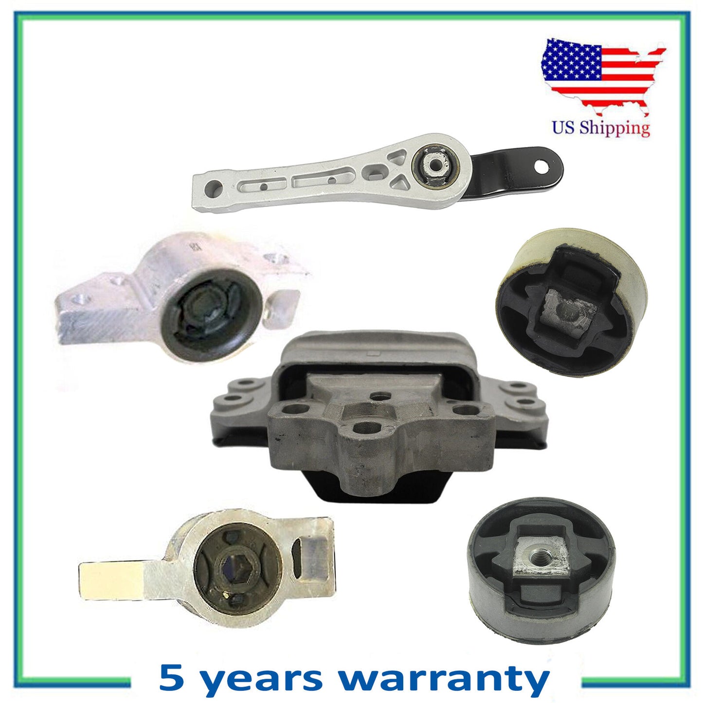 Set 6PCS Engine Motor @ Transmission Mount For Audi A3 Volkswagen GTI Jetta 2.0L