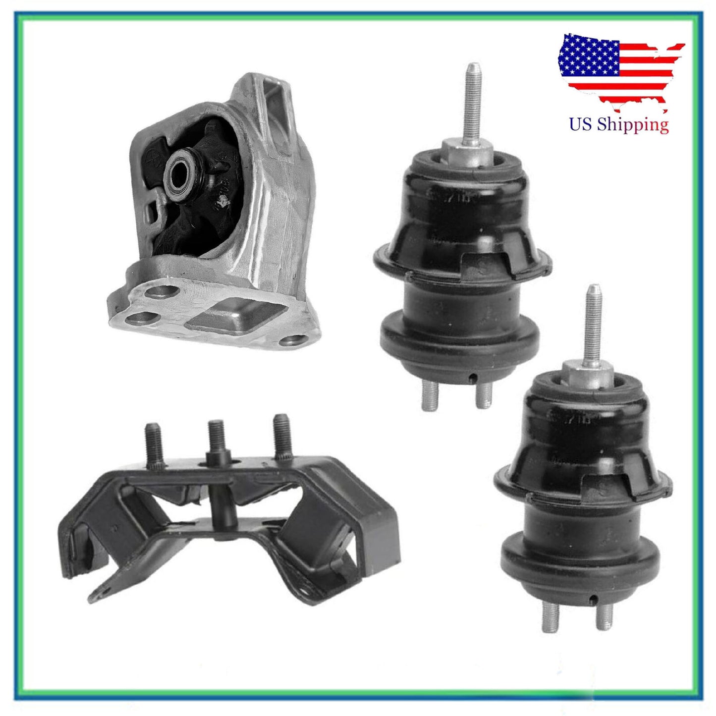 Set 4PCS Engine & Trans Mount MotorKing For 13-14 Subaru Legacy Outback 2.5L