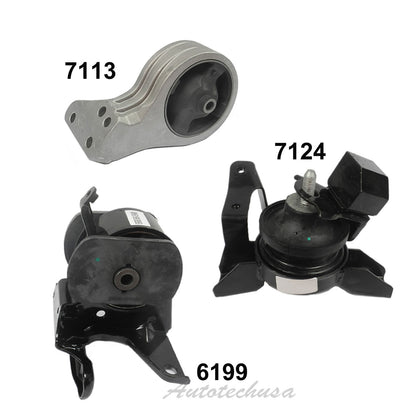 For Engine Motor & Trans. Mount 01-06 Santa Fe 2.7L 2WD Set 6199 7113 7124
