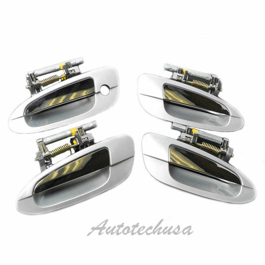 UPGRADED Outside Door Handle For 2002-2006 NISSAN ALTIMA KY1 Silver CHROME Set