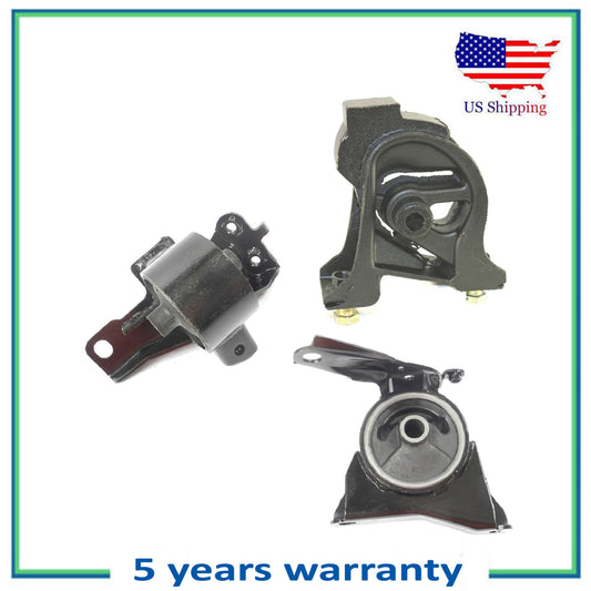 Set 3pcs Engine Motor & Transmission Mount Manual For 93-97 Toyota Corolla 1.6L