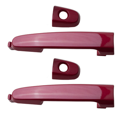 Front Pair Set 2PCS Outside Door Handle 3R3 Red For 03-10 Pontiac Vibe 1.8 2.4L