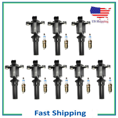 16PCS UF162 8 Ignition Coil & 8 Bosch Iridium Spark Plug For Ford Taurus 3.4L