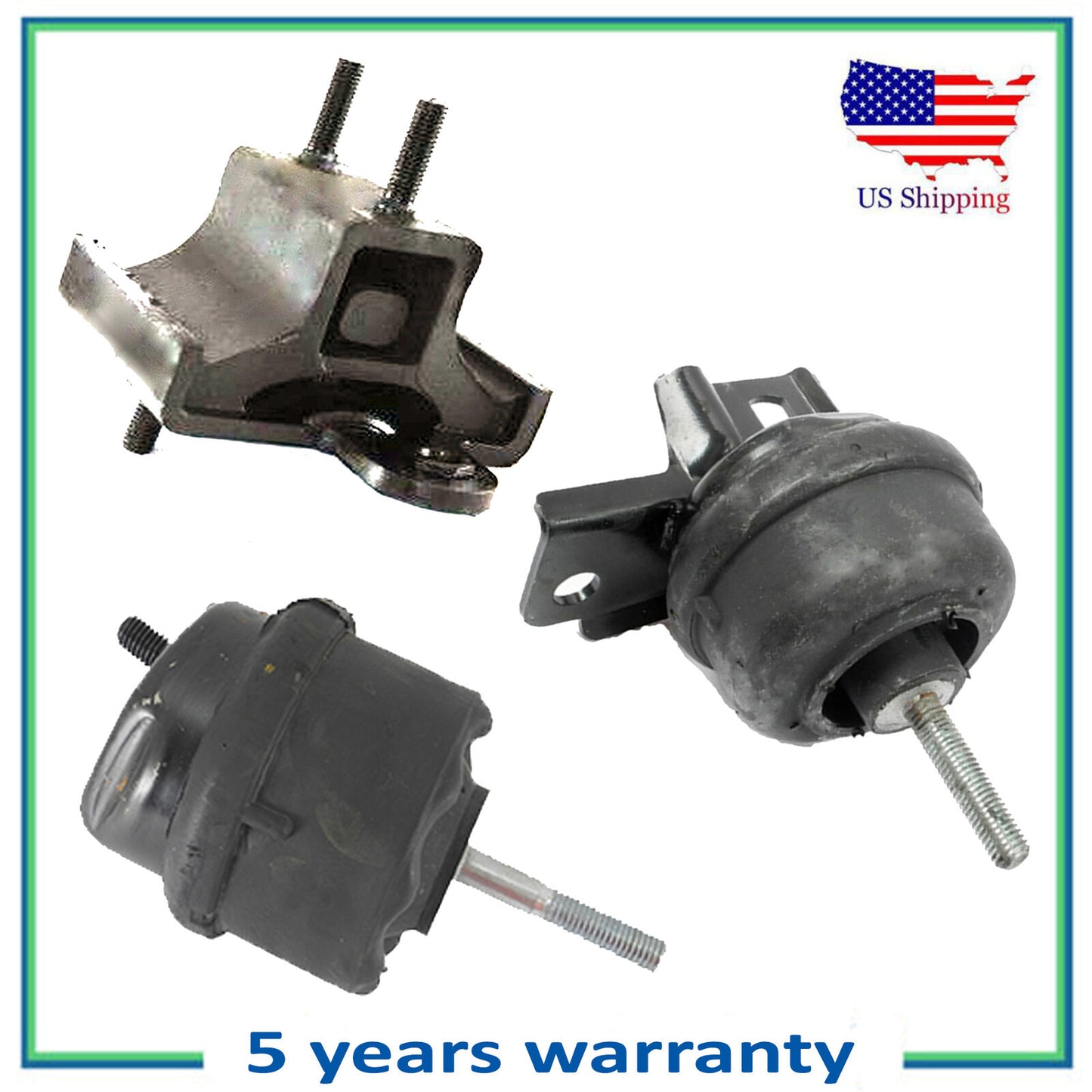 3PCS Engine Motor & Trans Mount For 00-05 Cadillac Diville 4.6L 2898 5302 2896