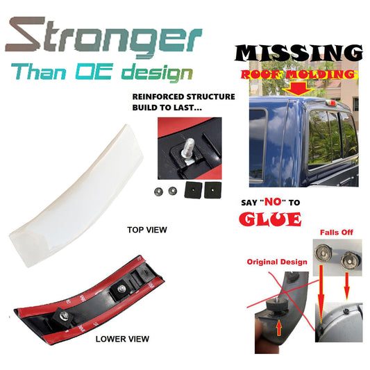 Right Roof Side Molding Reinforced For 99 00-07 Ford Super Duty YO Oxford White