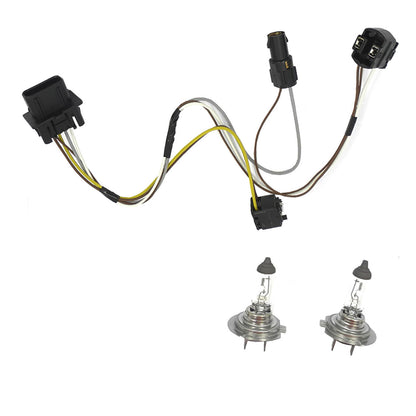 L /R Headlight Wiring Harness and H7 70W headlight Bulb For Benz E430 E500 E55
