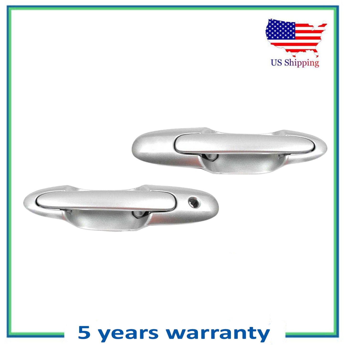 Front Outside Outer Door Handle 2PCS For 2000-2006 Mazda MPV Cerrion Silver 24V