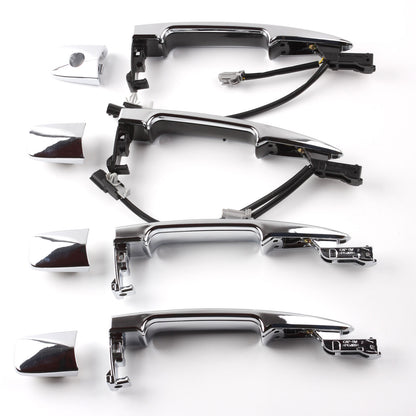 Set 4 Pcs Exterior Outside Door Handle Chrome New For Murano Leaf Maxima Sentra