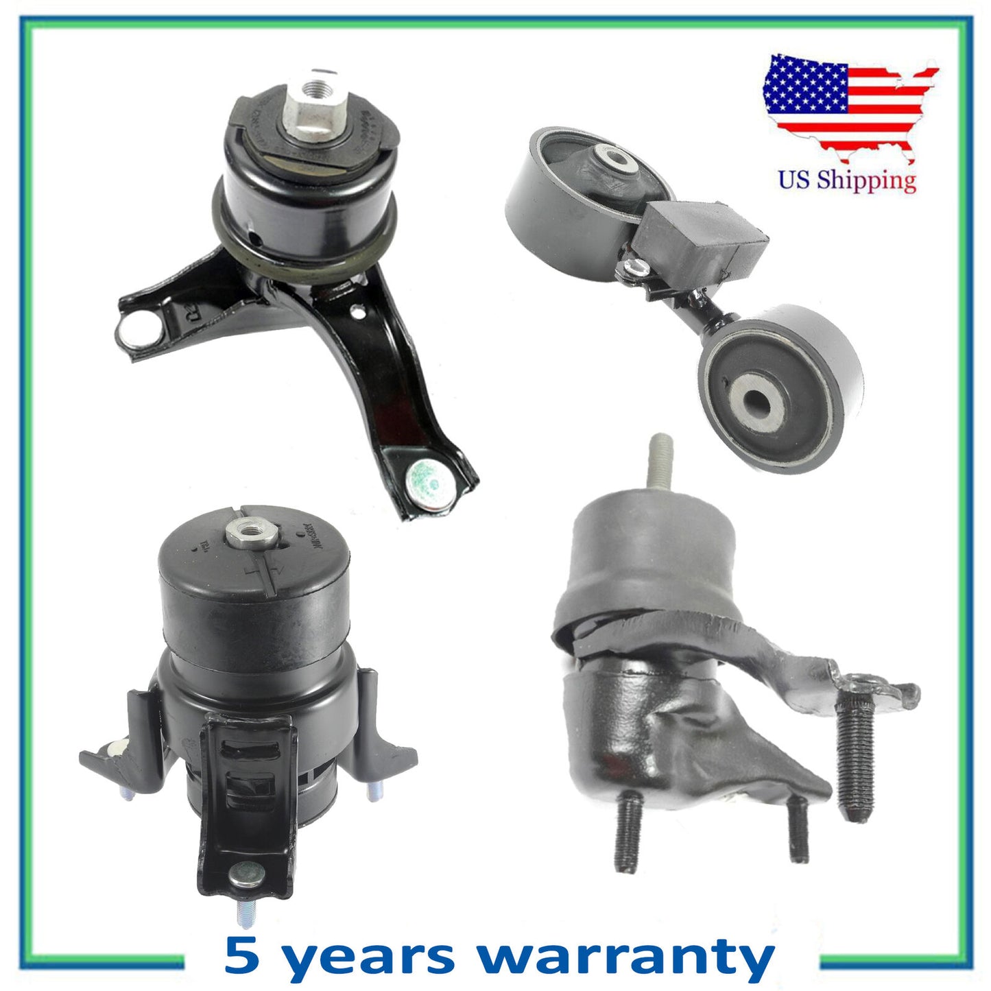 Set 4PCS Engine Motor & Auto Trans Mount Japan Built For 07-09 Toyota Camry 2.4L