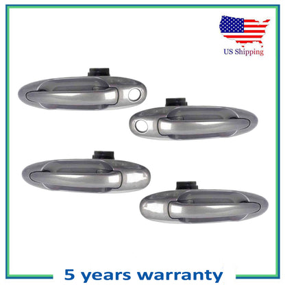 Set 4 PCS Outside Door Handle For 1C7 Thunder Gray Metallic Toyota Tundra