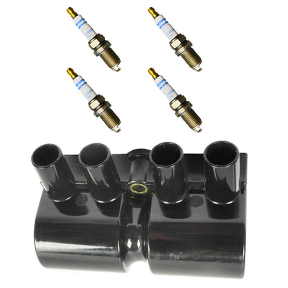 5PCS UF356 Ignition Coil & Bosch Platinum Spark Plug For Isuzu Rodeo Amigo 2.2L
