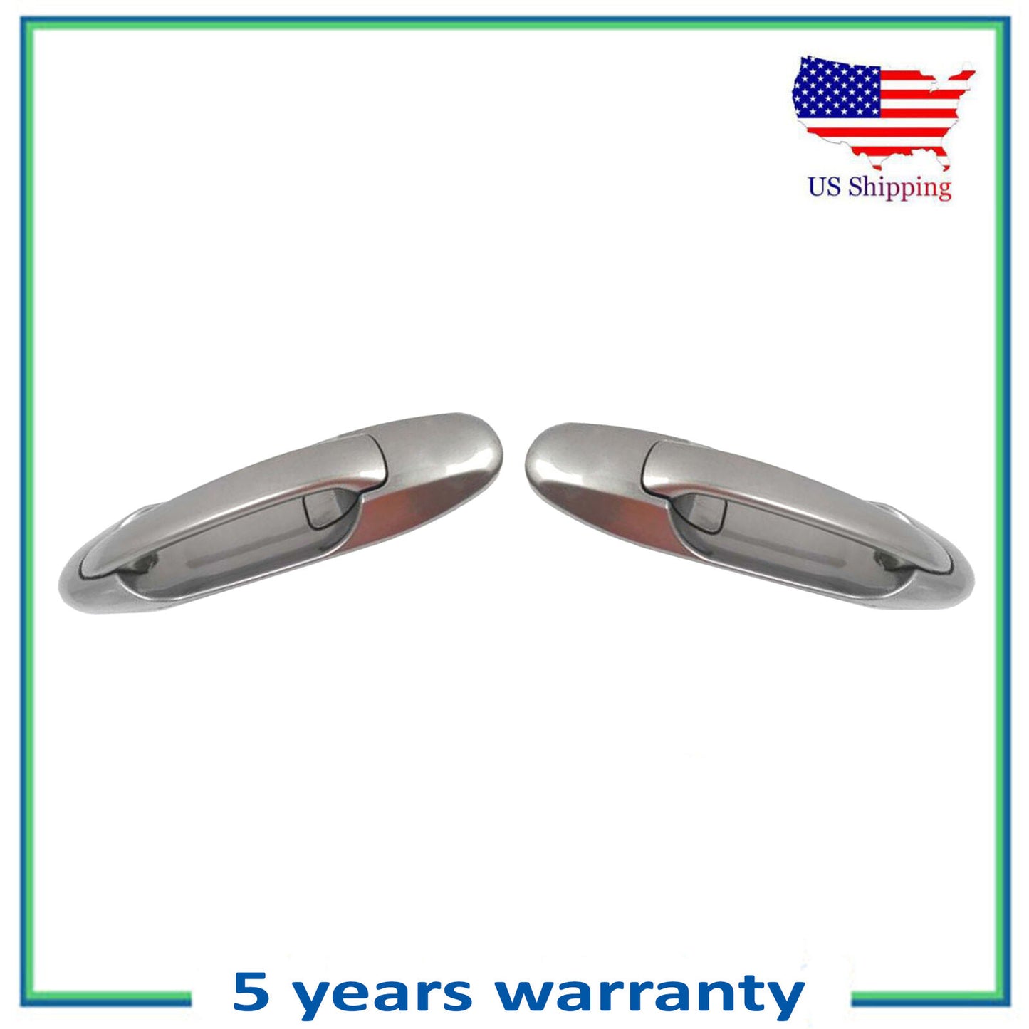 Rear Pair Outside Door Handle For 1B2 Antique Sage Pearl Toyota Tundra Sequoia