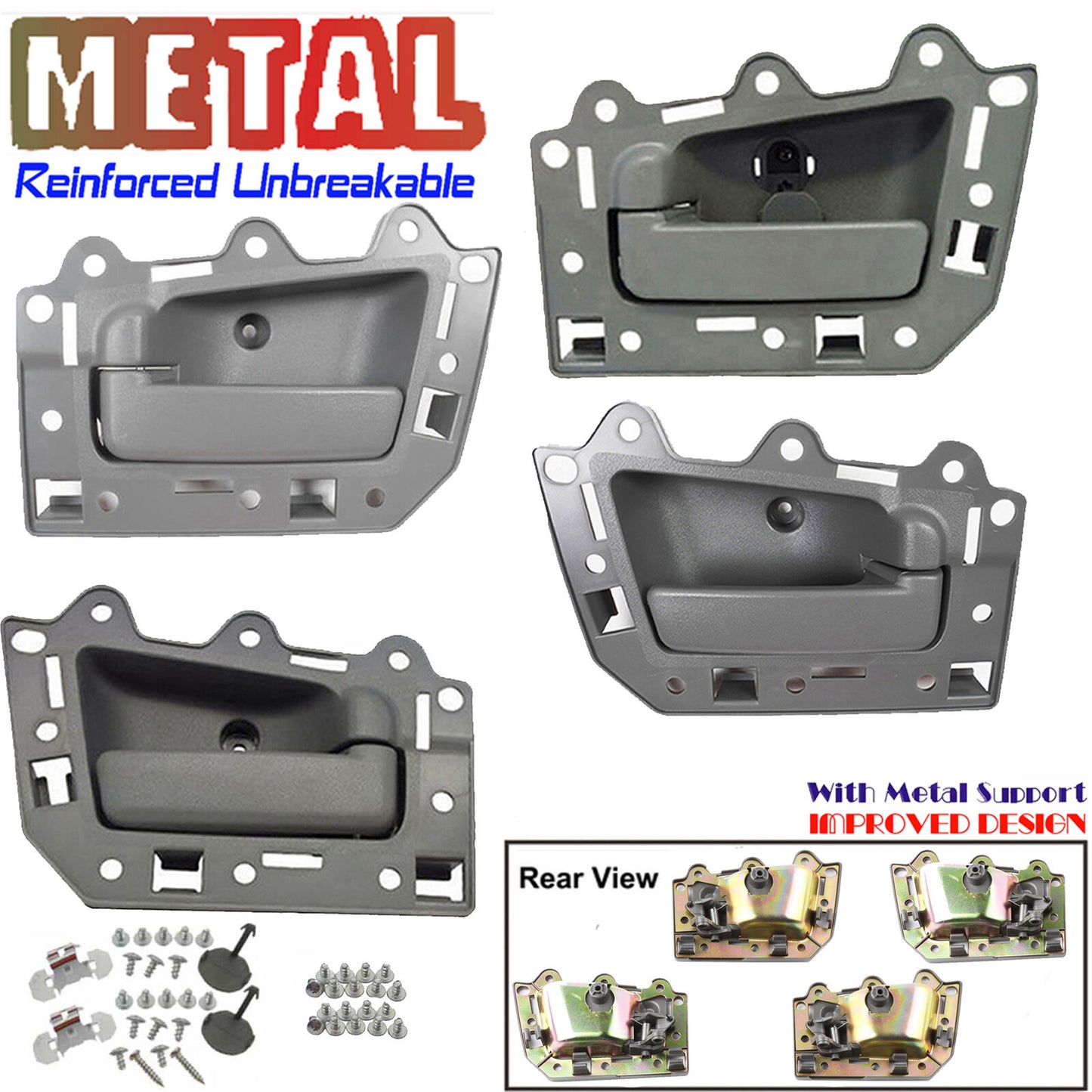 Set 4 Inner Interior Door Handle DS300-NS 2005-2011 For Jeep Grand Cherokee Gray