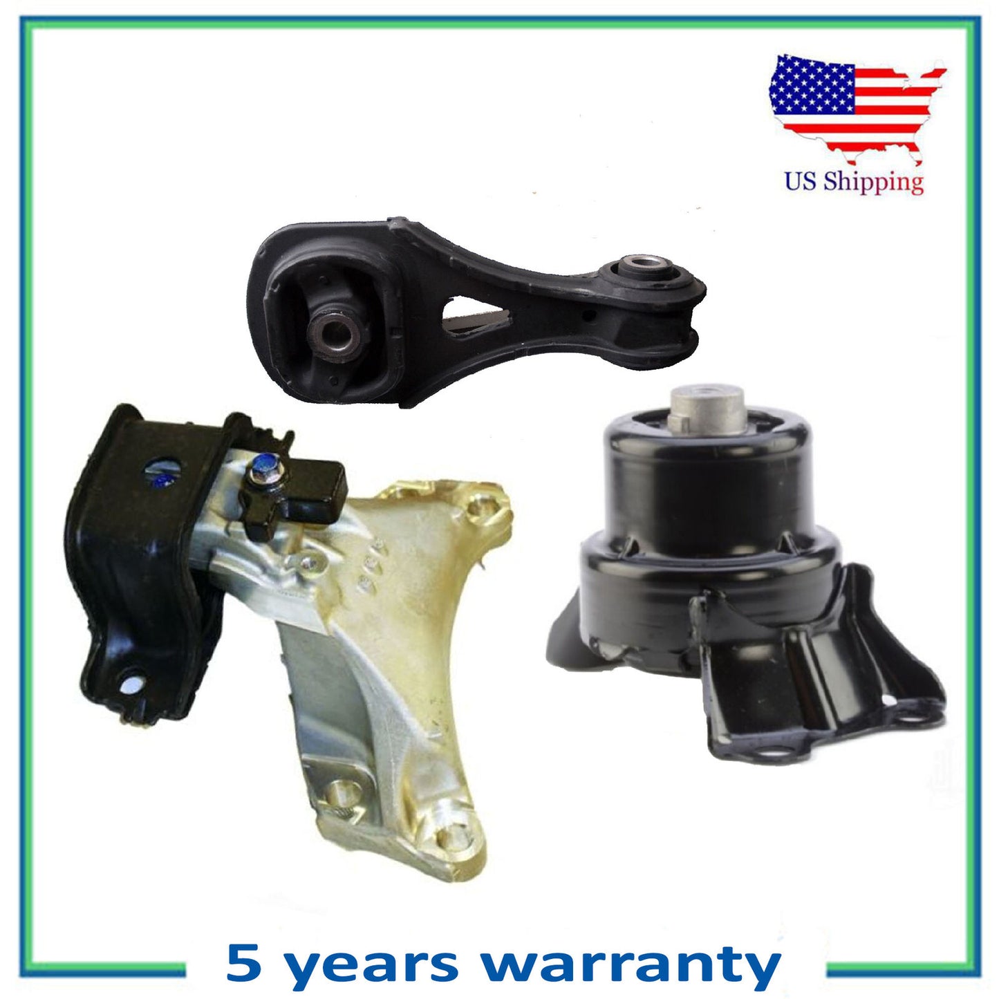 Set 3PCS MotorKing Engine Motor & Manual Trans Mount For 16-18 Honda HR-V 1.8L