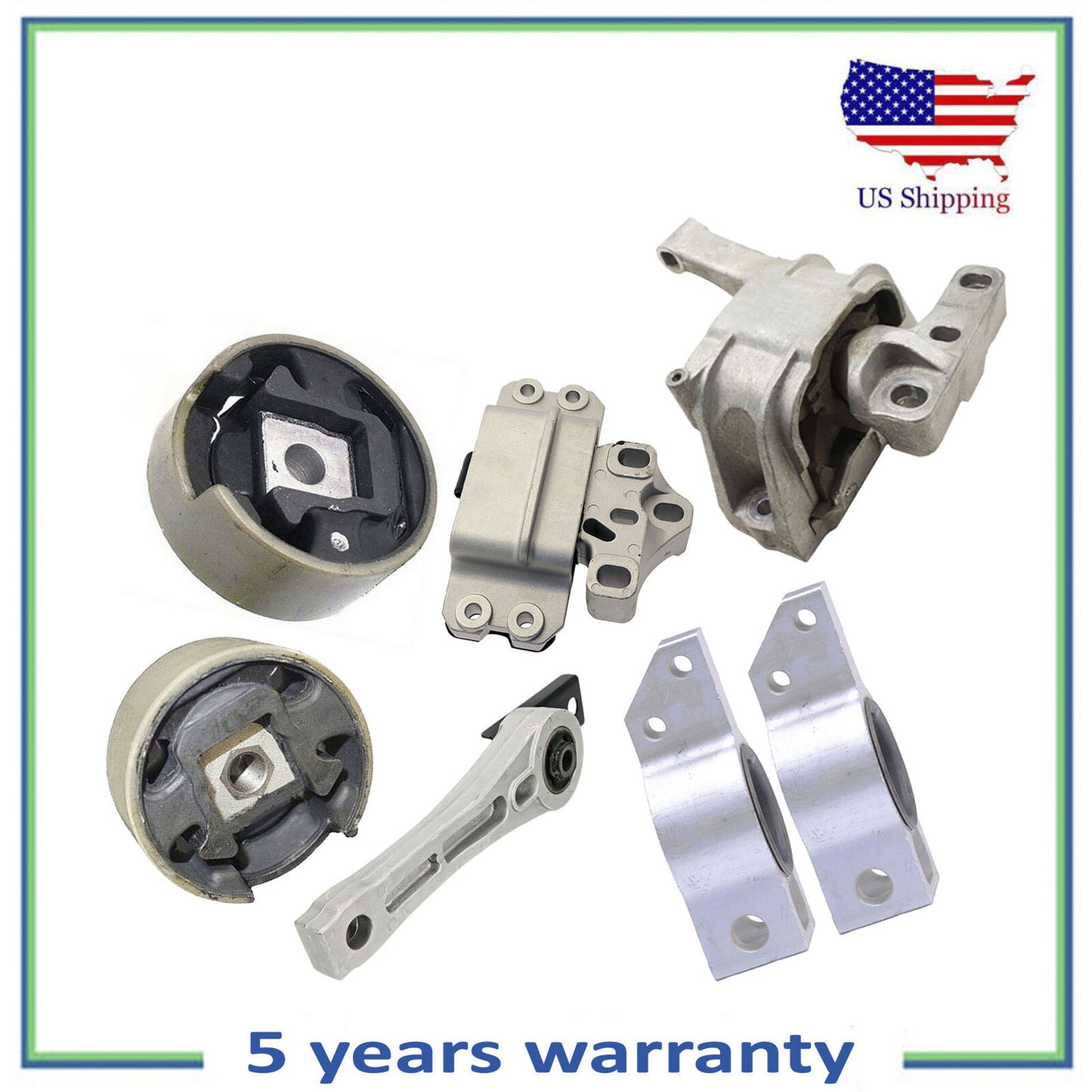 Set 7PCS Engine Motor & Manual Trans Mount For 2009-2016 Volkswagen Tiguan 2.0L