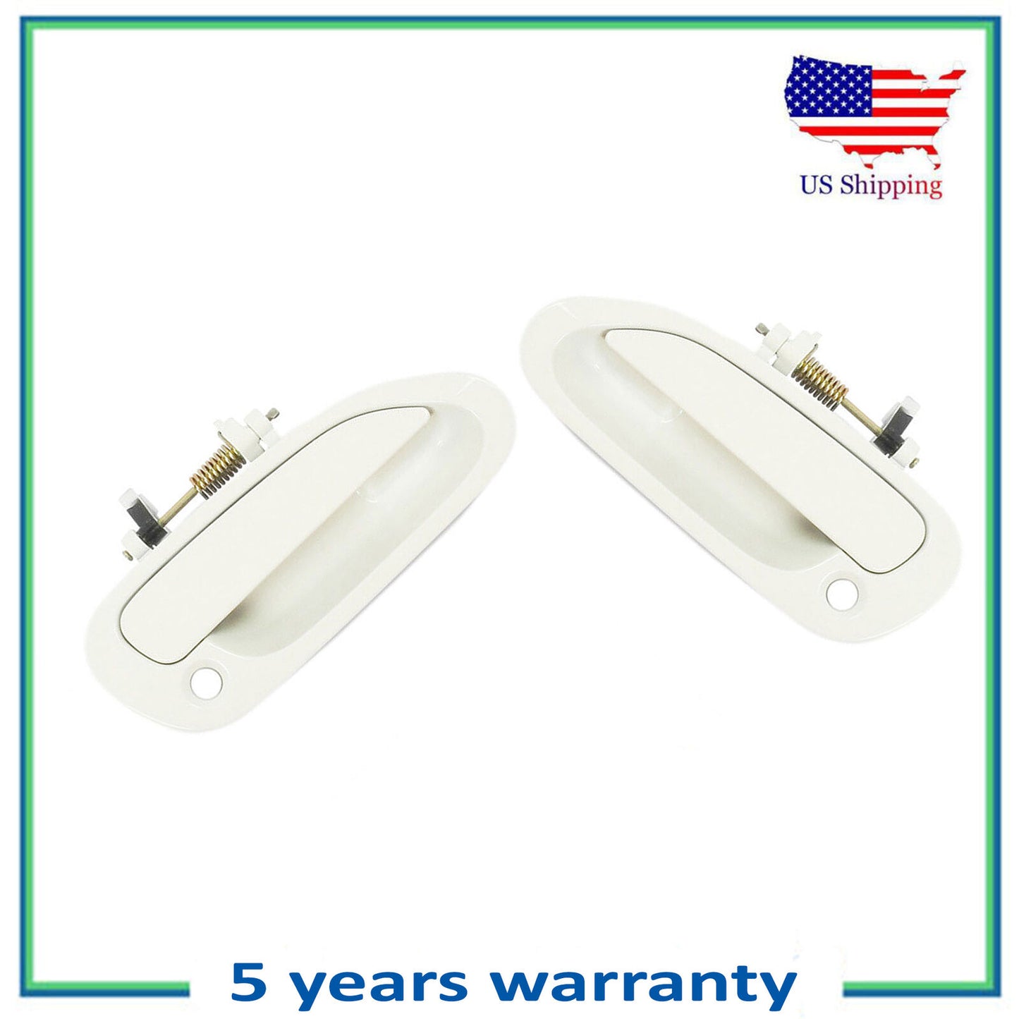 Front Pair Set Outside Door Handle For 98-2002 Honda Accord NH578 Taffeta White