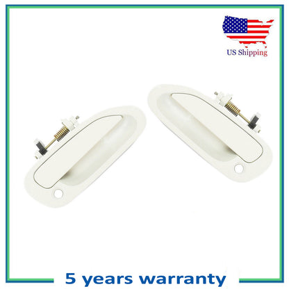 Front Pair Set Outside Door Handle For 98-2002 Honda Accord NH578 Taffeta White