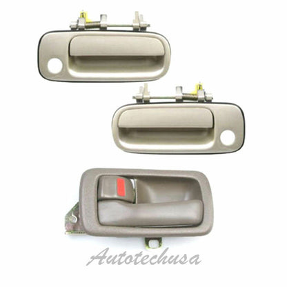 92-96 Pour Camry Porte Poignée 2 Avant 'Extérieur Beige 4M9 & 1 Intérieur Marron