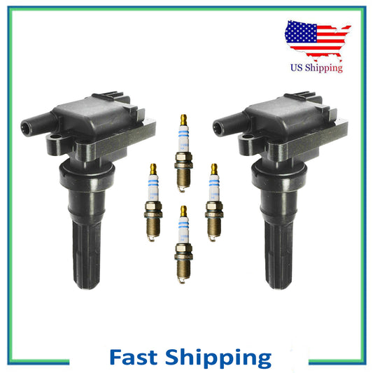 Set UF523 Ignition Coil & Bosch Platinum Spark Plug For Mitsubishi Lancer 2.0L