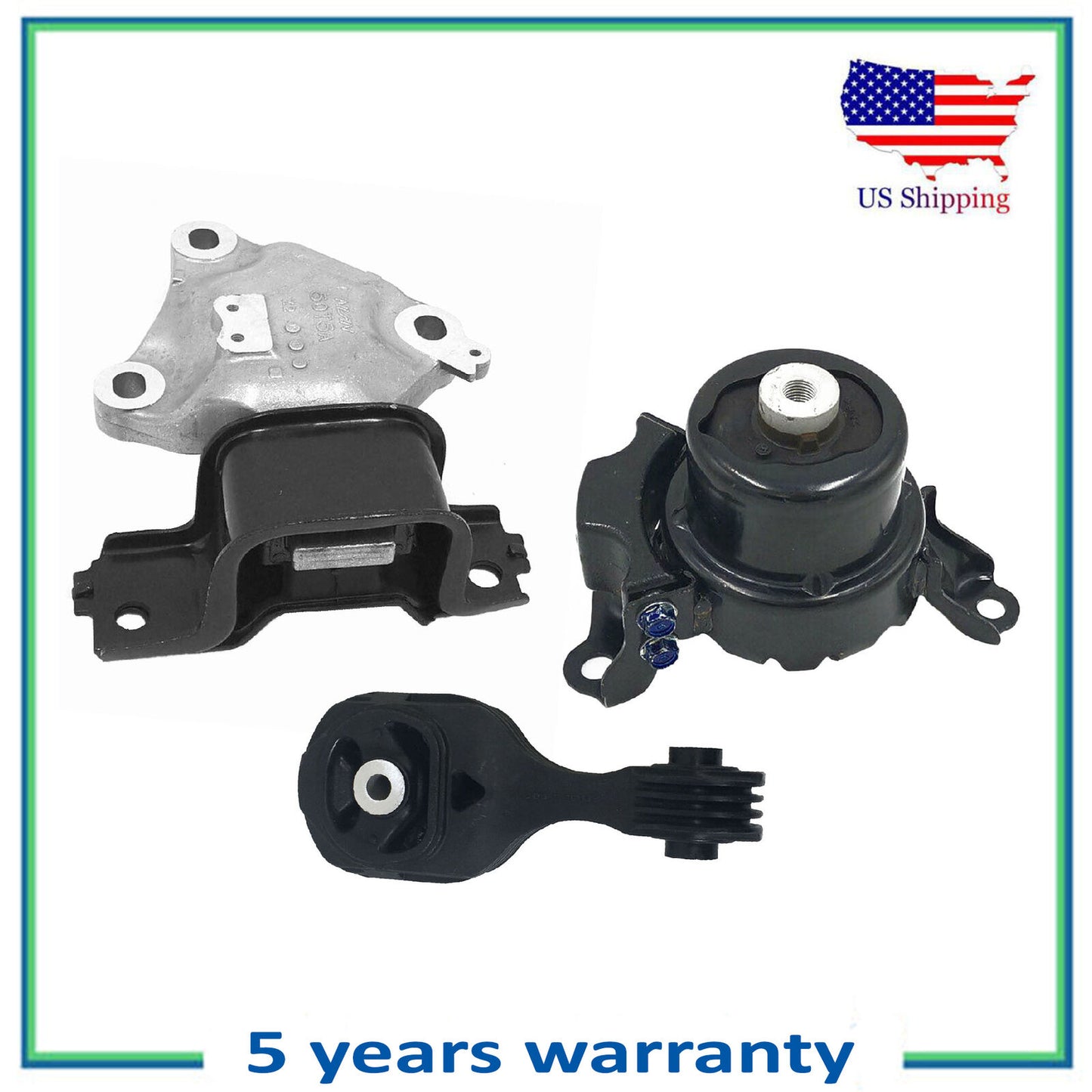 Set 3PCS Engine Motor & Auto Trans Mount For Honda Fit 15-19, City 17-19 1.5L EX