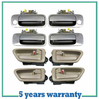 DH96 1997-01 For Toyota Camry 4 Tan Interior &4 Gray 1B2 Outside Door Handle Set