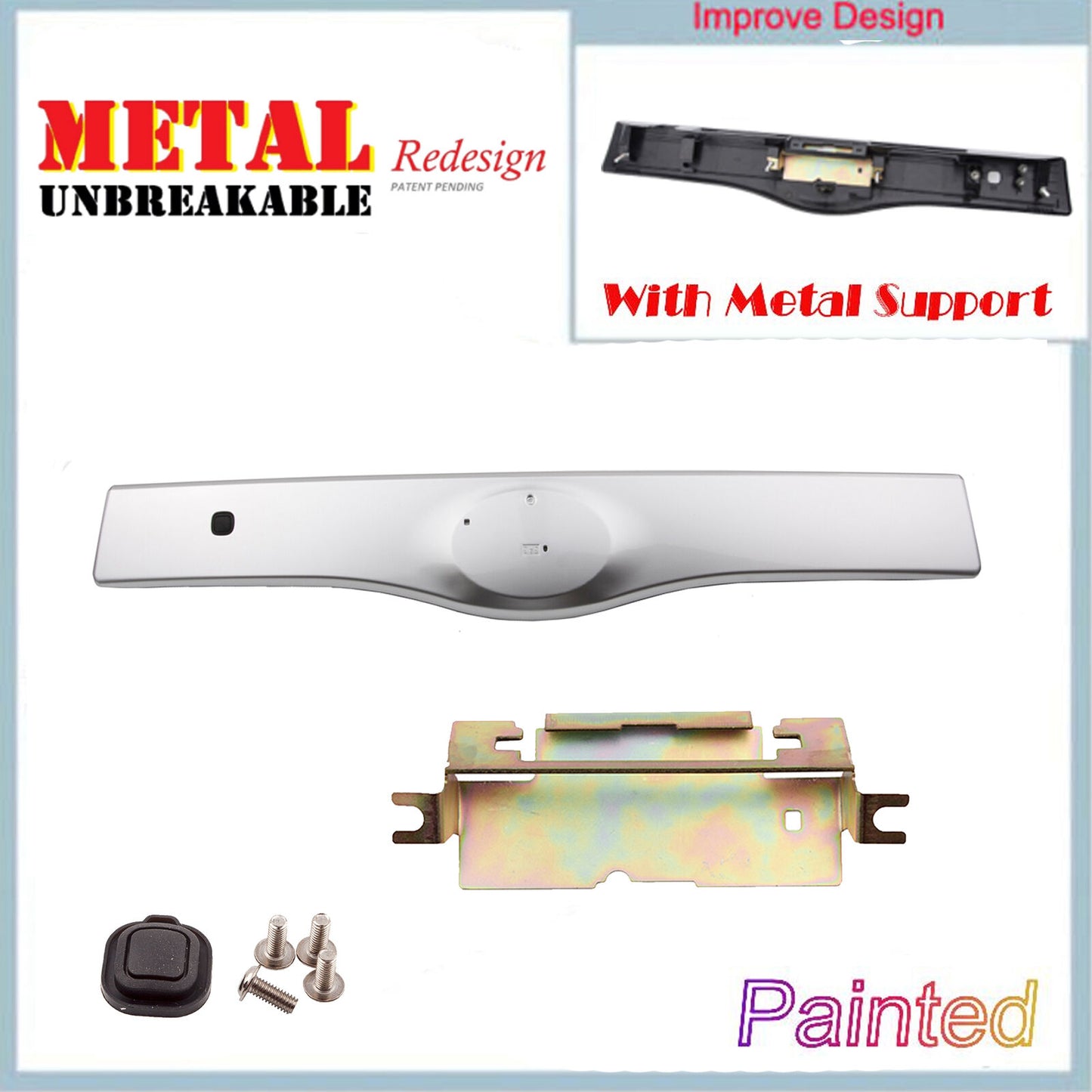 1F7 Silver Rear Exterior Tailgate Liftgate Handle Garnish For 04-09 Toyota Prius