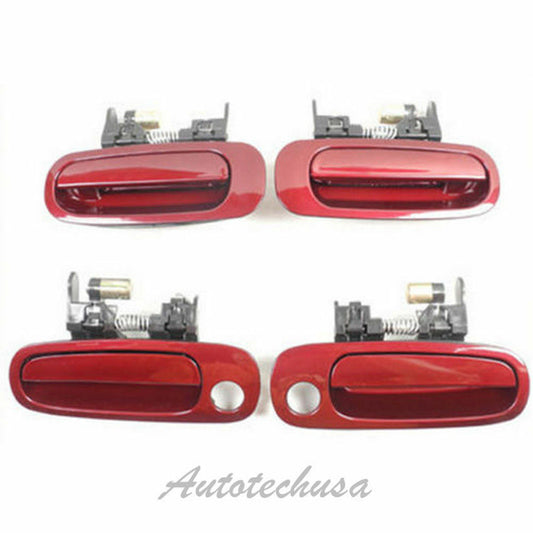 98-02 For Toyota Corolla Prizm SET 4 3M8 Burgundy Red Outside Door Handle DS133