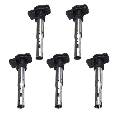 5PCS Ignition Coil For UF575 Audi A4 A5 A6 Q3 Quattro TT VW Beetle Golf 2.0 2.5L