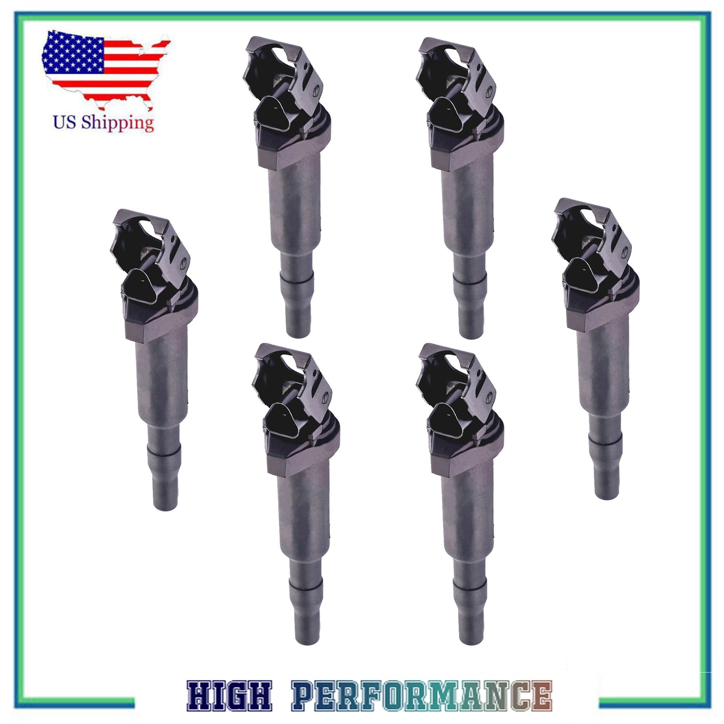 6PCS Ignition Coil For UF592 BMW 128i 328i 535i 550i 750i X5 X6 Z4 M6 0221504470
