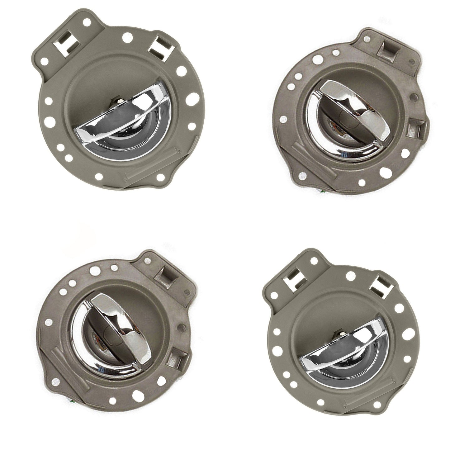 4PCS Intérieur Porte Poignée Pour 2006-2010 Jeep Commander Kaki Avec Chrome Lift