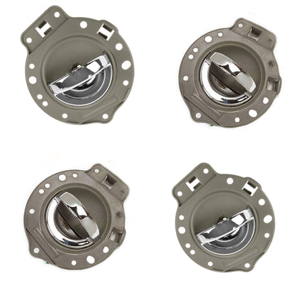 4PCS Intérieur Porte Poignée Pour 2006-2010 Jeep Commander Kaki Avec Chrome Lift