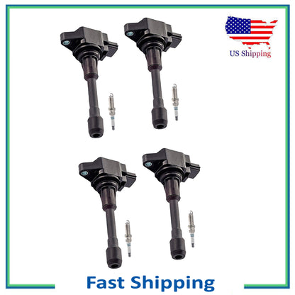 4X UF549 Ignition Coil & 4x Denso Iridium Long Spark Plug For Nissan Altima 2.5L
