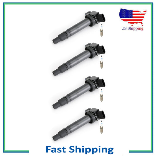 UF495 Ignition Coil & 8101 Bosch Double Platinum Spark Plug For Camry Corolla