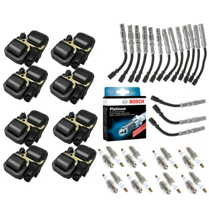 Mk 8 Encendido Bobina & Enchufe Alambre & Bosch 16 Doble Platino Chispa Para MB