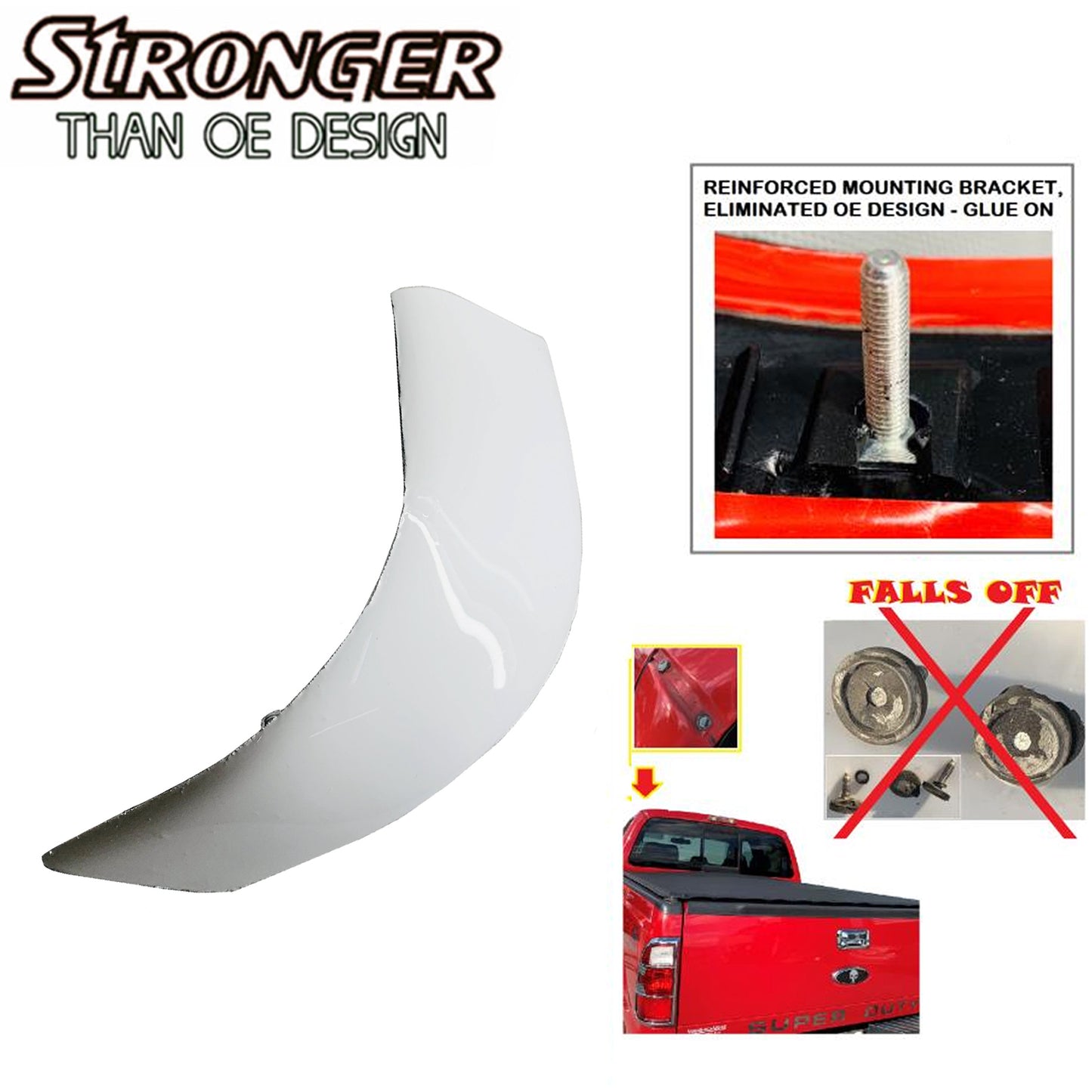 LH UPGRADED Roof Corner Molding Trim For Ford 08-16 Super Duty YZ OxWhite