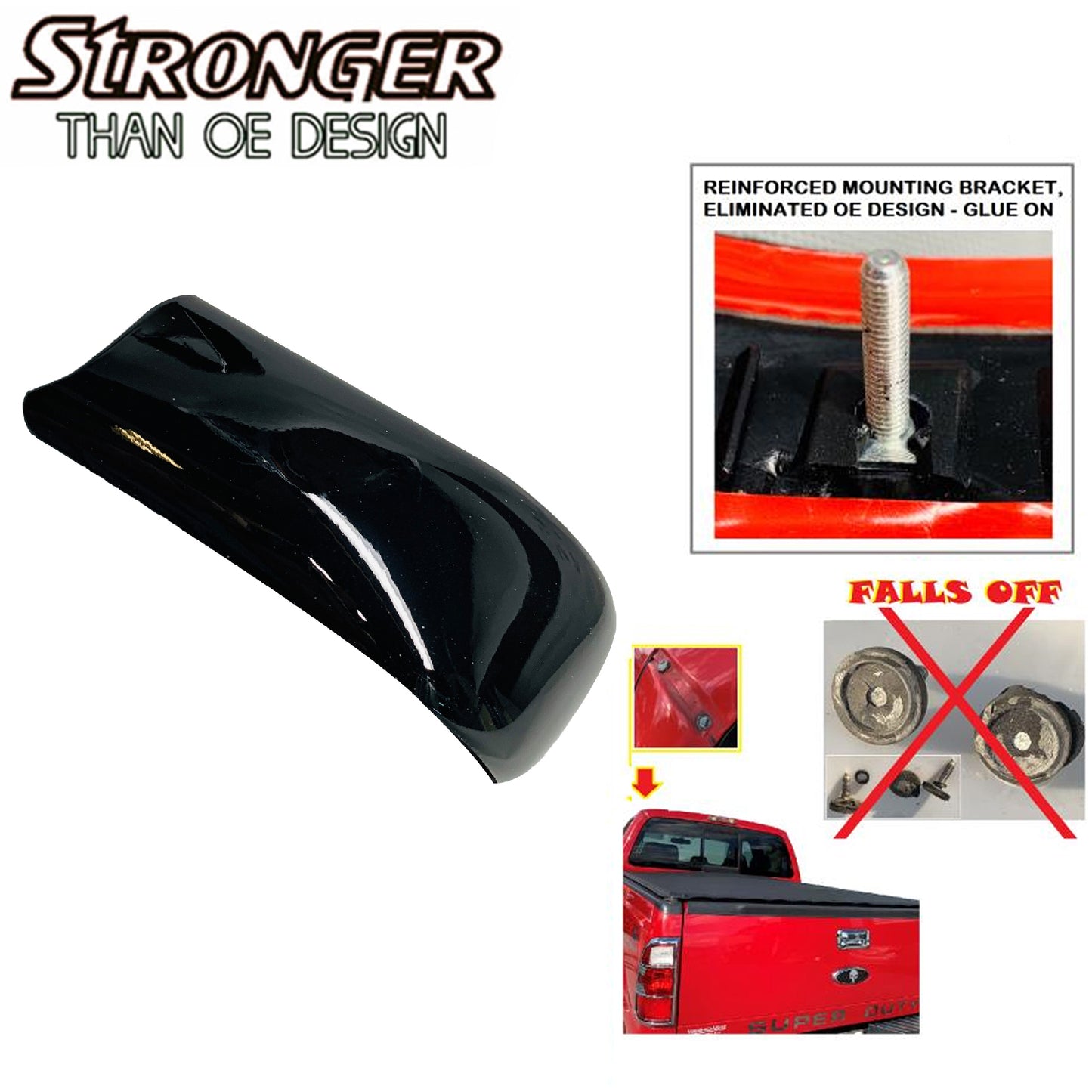 RH Right UPGRADED Roof Corner Molding Trim For Ford 08-2016 Super Duty G1 Black