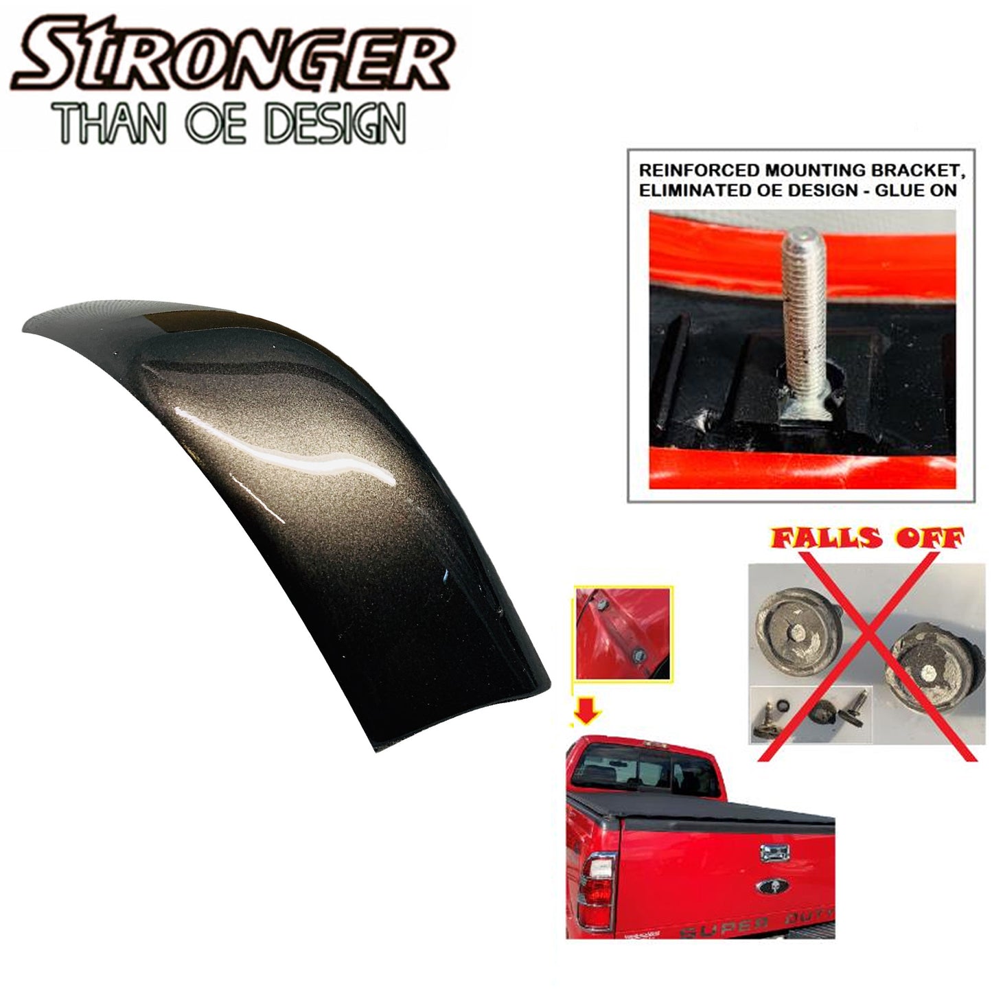Right UPGRADED Roof Corner Molding Trim For Ford 08-16 Super Duty T7 Dark Beige