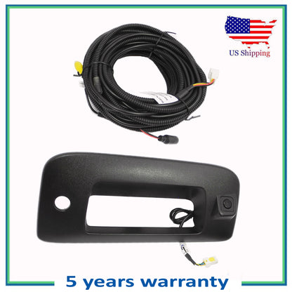 Tailgate Handle Bezel W/Camera Assembled & 8M Cable Black For 07-14 GMC Sierra